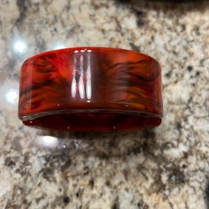Orange & Brown Resin Magnetic Bracelet Resin or Bakelite?